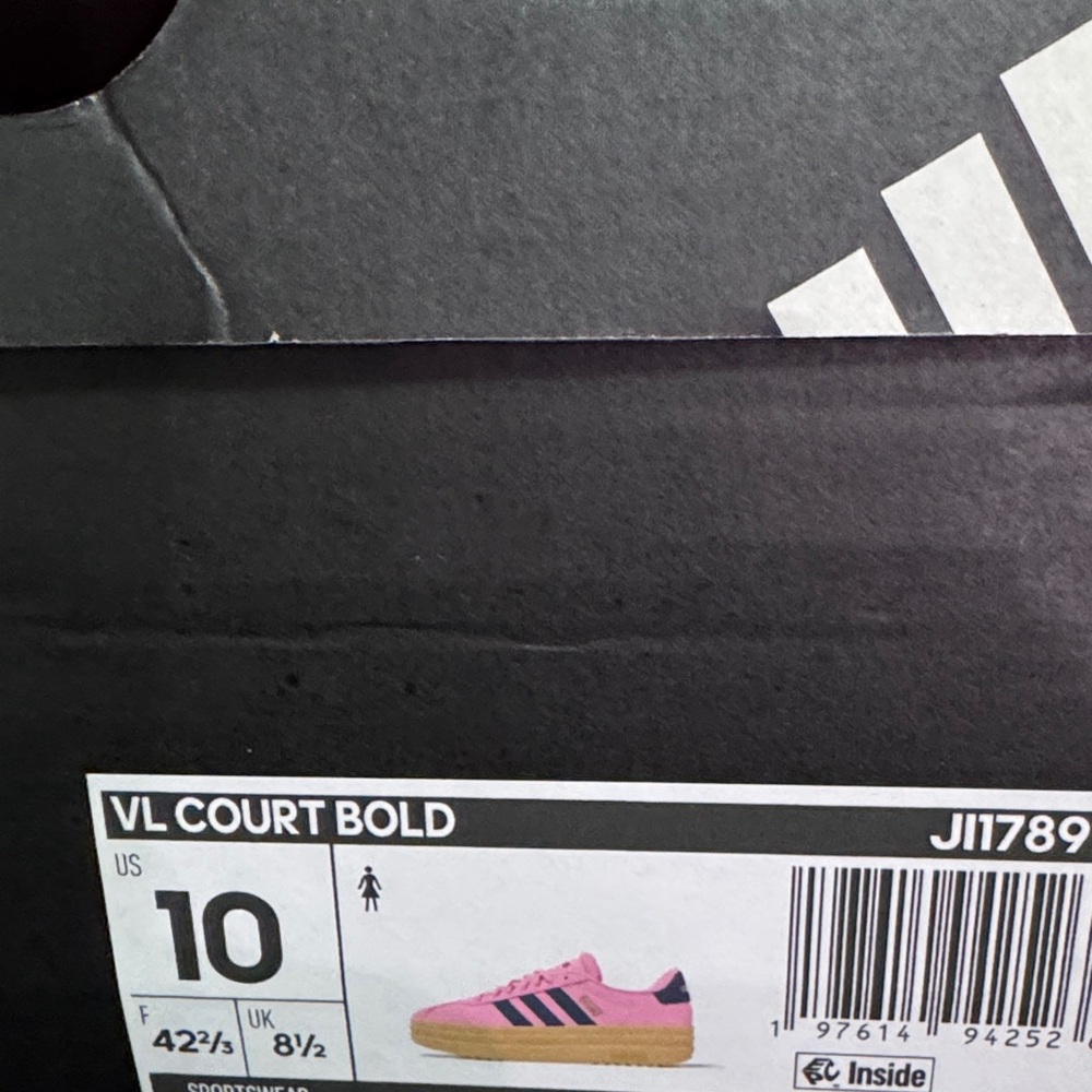 Adidas Vl court bold Women's Pink and Navy Sneakers - Picture 3 of 3